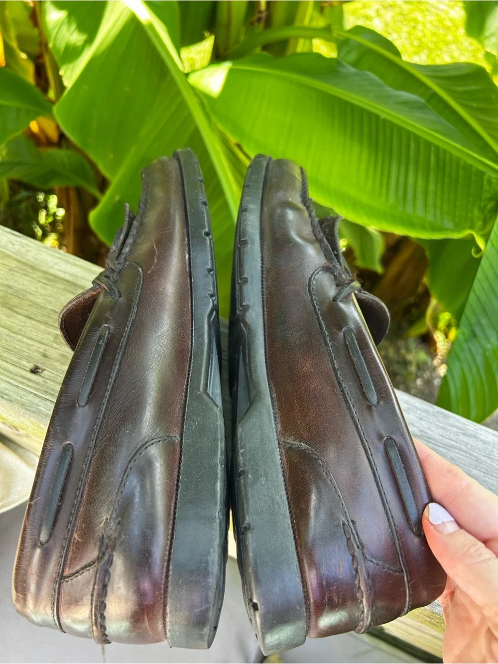 French Shriner  Men’s Leather Oxford Loafers With Tassels Size 11 M Brown